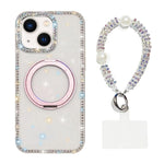 Custodia per telefono Diamond IMD con supporto magnetico in metallo e cinturino, rotazione a 360°., For iPhone 15, For iPhone 14