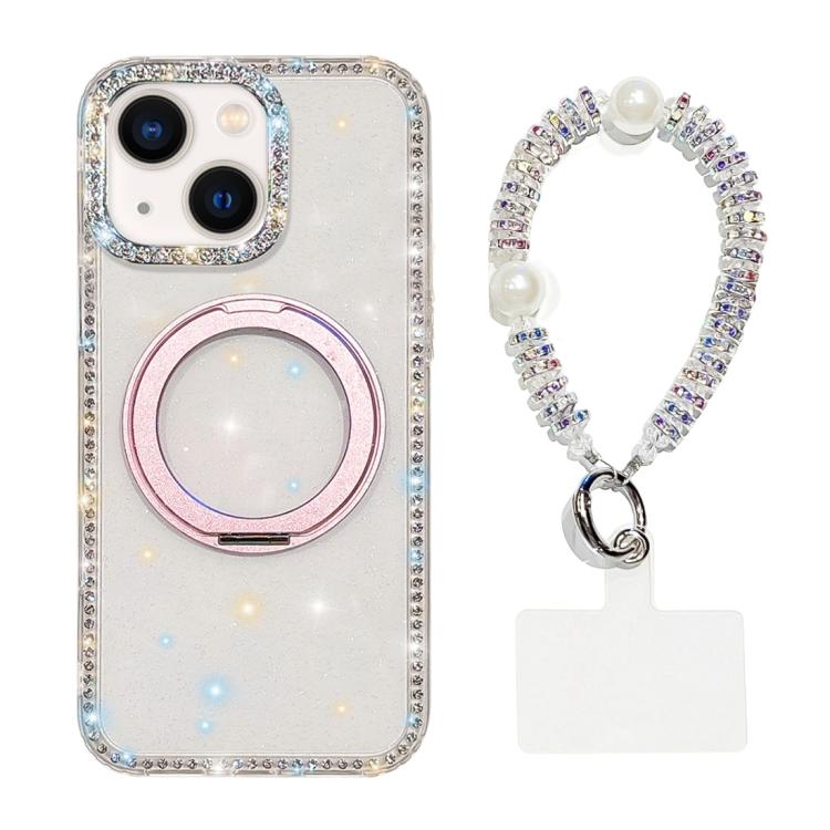 Custodia per telefono Diamond IMD con supporto magnetico in metallo e cinturino, rotazione a 360°., For iPhone 15, For iPhone 14