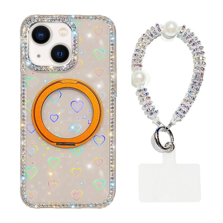 Custodia per telefono Diamond IMD con supporto magnetico in metallo e cinturino, rotazione a 360°., For iPhone 15, For iPhone 14