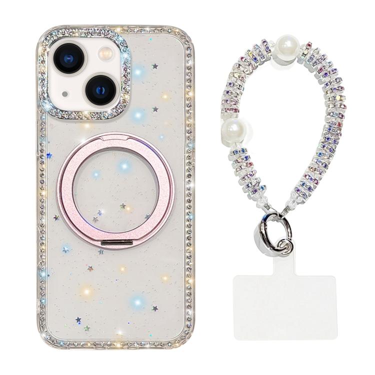 Custodia per telefono Diamond IMD con supporto magnetico in metallo e cinturino, rotazione a 360°., For iPhone 15, For iPhone 14