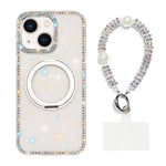 Custodia per telefono Diamond IMD con supporto magnetico in metallo e cinturino, rotazione a 360°., For iPhone 15, For iPhone 14