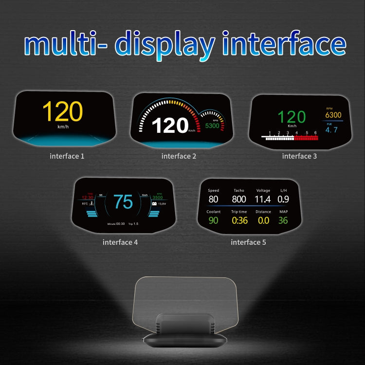 C1 OBD2 + Modalità GPS Car HUD Head-up Display Bussola/Velocità/Temperatura dell'acqua/Visualizzazione tensione/Allarme velocità/Allarme guasto, C1 Without Navigation Function