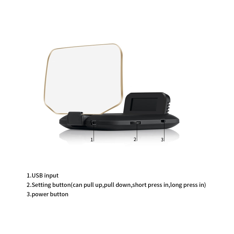 C1 OBD2 + Modalità GPS Car HUD Head-up Display Bussola/Velocità/Temperatura dell'acqua/Visualizzazione tensione/Allarme velocità/Allarme guasto, C1 Without Navigation Function