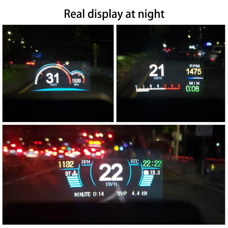 C1 OBD2 + Modalità GPS Car HUD Head-up Display Bussola/Velocità/Temperatura dell'acqua/Visualizzazione tensione/Allarme velocità/Allarme guasto, C1 Without Navigation Function