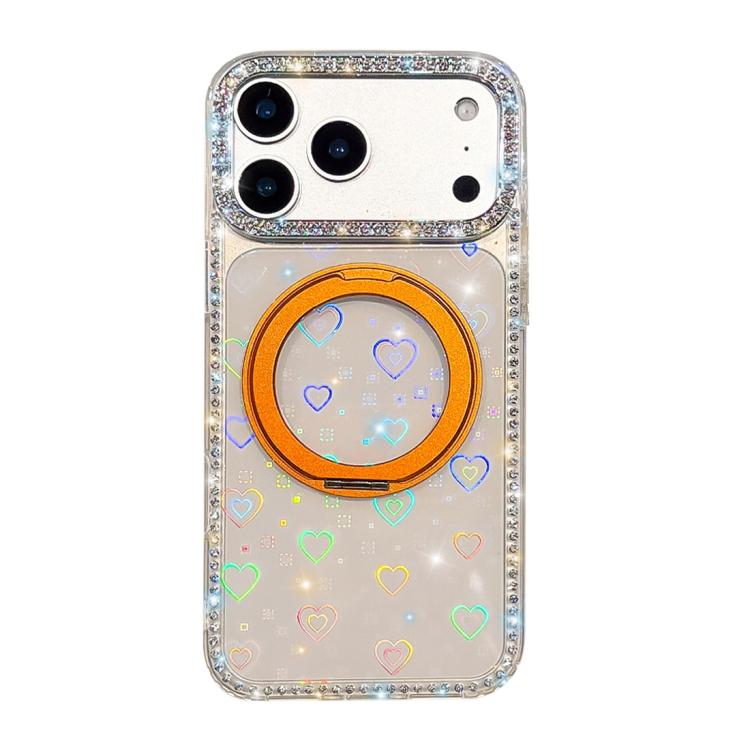 Custodia per telefono Diamond IMD con supporto magnetico in metallo e rotazione a 360°., For iPhone 17 Pro, For iPhone 17
