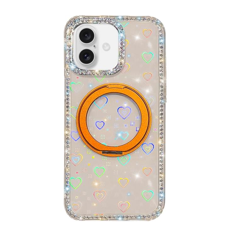 Custodia per telefono Diamond IMD con supporto magnetico in metallo e rotazione a 360°., For iPhone 16 Pro, For iPhone 16