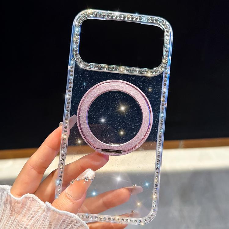 Custodia per telefono Diamond IMD con supporto magnetico in metallo e rotazione a 360°., For iPhone 15, For iPhone 14