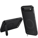 Custodia per telefono magnetica con supporto WANLONFENG e texture in fibra di carbonio., For iPhone 17e / 16e, For iPhone 17 Pro Max, For iPhone 17 Pro, For iPhone 17, For iPhone Air, For iPhone 16 Pro Max