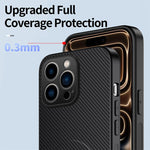 Custodia per telefono magnetica con supporto WANLONFENG e texture in fibra di carbonio., For iPhone 14 Pro, For iPhone 14 Pro Max, For iPhone 13 Pro Max, For iPhone 13 Pro, For iPhone 13