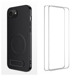 WANLONFENG Custodia per telefono magnetica con supporto integrato e texture in fibra di carbonio, con 2 pellicole protettive per lo schermo incluse., For iPhone 17e / 16e, For iPhone 17 Pro Max, For iPhone 17 Pro, For iPhone 17, For iPhone Air         ...