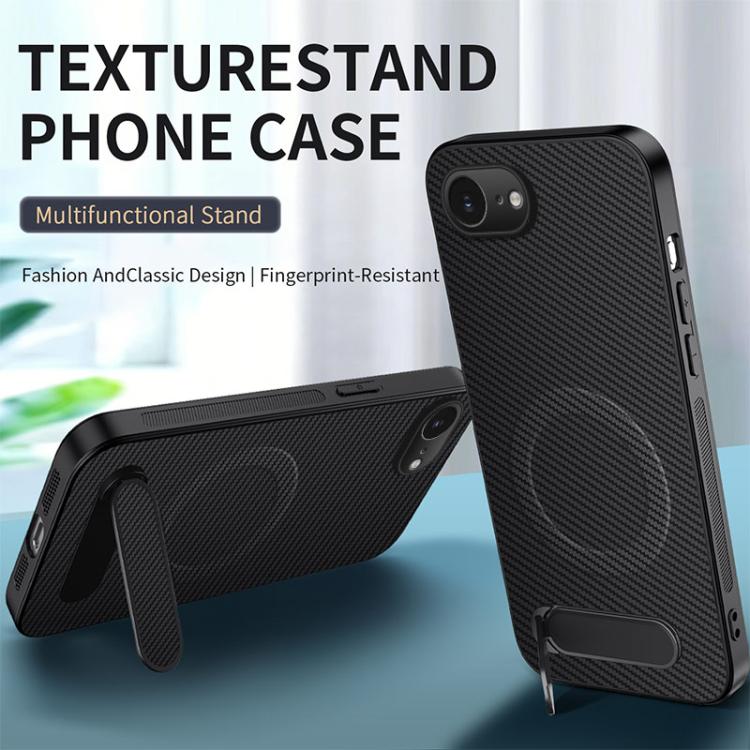 WANLONFENG Custodia per telefono magnetica con supporto integrato e texture in fibra di carbonio, con 2 pellicole protettive per lo schermo incluse., For iPhone 17e / 16e, For iPhone 17 Pro Max, For iPhone 17 Pro, For iPhone 17, For iPhone Air         ...