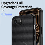 WANLONFENG Custodia per telefono magnetica con supporto integrato e texture in fibra di carbonio, con 2 pellicole protettive per lo schermo incluse., For iPhone 17e / 16e, For iPhone 17 Pro Max, For iPhone 17 Pro, For iPhone 17, For iPhone Air         ...