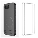 WANLONFENG Custodia per telefono magnetica con supporto integrato e texture in fibra di carbonio, con 2 pellicole protettive per lo schermo incluse., For iPhone 17e / 16e, For iPhone 17 Pro Max, For iPhone 17 Pro, For iPhone 17, For iPhone Air         ...