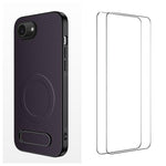 WANLONFENG Custodia per telefono magnetica con supporto integrato e texture in fibra di carbonio, con 2 pellicole protettive per lo schermo incluse., For iPhone 17e / 16e, For iPhone 17 Pro Max, For iPhone 17 Pro, For iPhone 17, For iPhone Air         ...