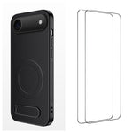 WANLONFENG Custodia per telefono magnetica con supporto integrato e texture in fibra di carbonio, con 2 pellicole protettive per lo schermo incluse., For iPhone 17e / 16e, For iPhone 17 Pro Max, For iPhone 17 Pro, For iPhone 17, For iPhone Air         ...