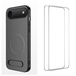 WANLONFENG Custodia per telefono magnetica con supporto integrato e texture in fibra di carbonio, con 2 pellicole protettive per lo schermo incluse., For iPhone 17e / 16e, For iPhone 17 Pro Max, For iPhone 17 Pro, For iPhone 17, For iPhone Air         ...