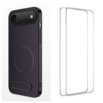 WANLONFENG Custodia per telefono magnetica con supporto integrato e texture in fibra di carbonio, con 2 pellicole protettive per lo schermo incluse., For iPhone 17e / 16e, For iPhone 17 Pro Max, For iPhone 17 Pro, For iPhone 17, For iPhone Air         ...