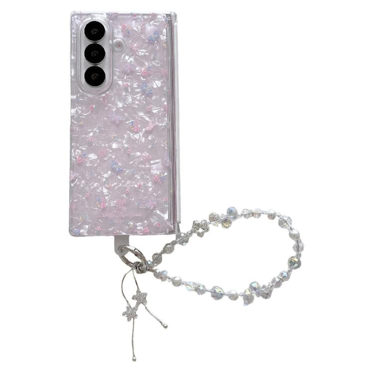 Custodia per telefono antiurto con glitter e motivo floreale fresco, con cinturino e chiusura magnetica., For Samsung Galaxy Z Flip7 FE / 6, For Samsung Galaxy Z Fold7 5G, For Samsung Galaxy Z Flip7 5G, For Samsung Galaxy Z Fold6                       ...