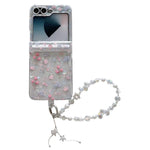 Custodia per telefono antiurto con glitter e motivo floreale fresco, con cinturino e chiusura magnetica., For Samsung Galaxy Z Flip7 FE / 6, For Samsung Galaxy Z Fold7 5G, For Samsung Galaxy Z Flip7 5G, For Samsung Galaxy Z Fold6                       ...