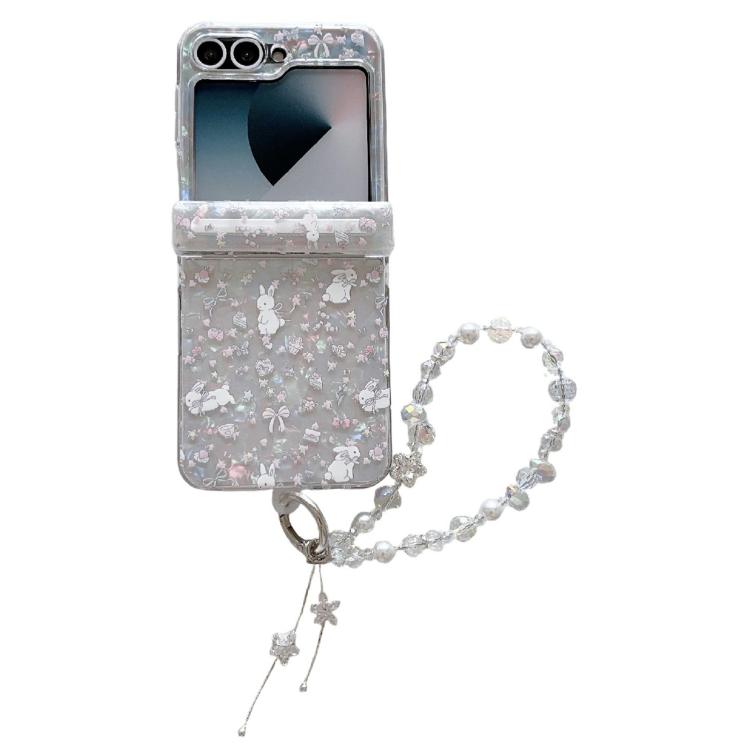 Custodia per telefono antiurto con glitter e motivo floreale fresco, con cinturino e chiusura magnetica., For Samsung Galaxy Z Flip7 FE / 6, For Samsung Galaxy Z Fold7 5G, For Samsung Galaxy Z Flip7 5G, For Samsung Galaxy Z Fold6                       ...