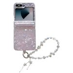 Custodia per telefono antiurto con glitter e motivo floreale fresco, con cinturino e chiusura magnetica., For Samsung Galaxy Z Flip7 FE / 6, For Samsung Galaxy Z Fold7 5G, For Samsung Galaxy Z Flip7 5G, For Samsung Galaxy Z Fold6                       ...