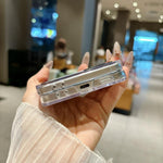 Custodia per telefono antiurto con glitter e motivo floreale fresco, con cinturino e chiusura magnetica., For Samsung Galaxy Z Flip7 FE / 6, For Samsung Galaxy Z Fold7 5G, For Samsung Galaxy Z Flip7 5G, For Samsung Galaxy Z Fold6                       ...