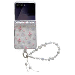 Custodia per telefono antiurto con glitter e motivo floreale fresco, con cinturino e chiusura magnetica., For Samsung Galaxy Z Flip7 FE / 6, For Samsung Galaxy Z Fold7 5G, For Samsung Galaxy Z Flip7 5G, For Samsung Galaxy Z Fold6                       ...