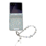 Custodia per telefono antiurto con glitter e motivo floreale fresco, con cinturino e chiusura magnetica., For Samsung Galaxy Z Flip7 FE / 6, For Samsung Galaxy Z Fold7 5G, For Samsung Galaxy Z Flip7 5G, For Samsung Galaxy Z Fold6                       ...