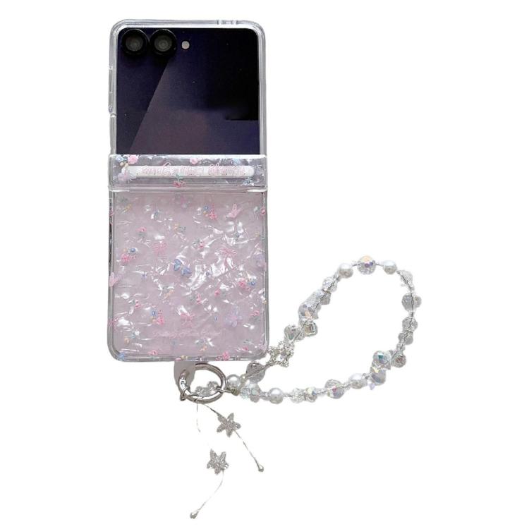 Custodia per telefono antiurto con glitter e motivo floreale fresco, con cinturino e chiusura magnetica., For Samsung Galaxy Z Flip7 FE / 6, For Samsung Galaxy Z Fold7 5G, For Samsung Galaxy Z Flip7 5G, For Samsung Galaxy Z Fold6                       ...