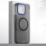 Custodia magnetica per telefono in PC della serie Blues con effetto pelle., For iPhone 15 Pro Max, For iPhone 15 Pro, For iPhone 15