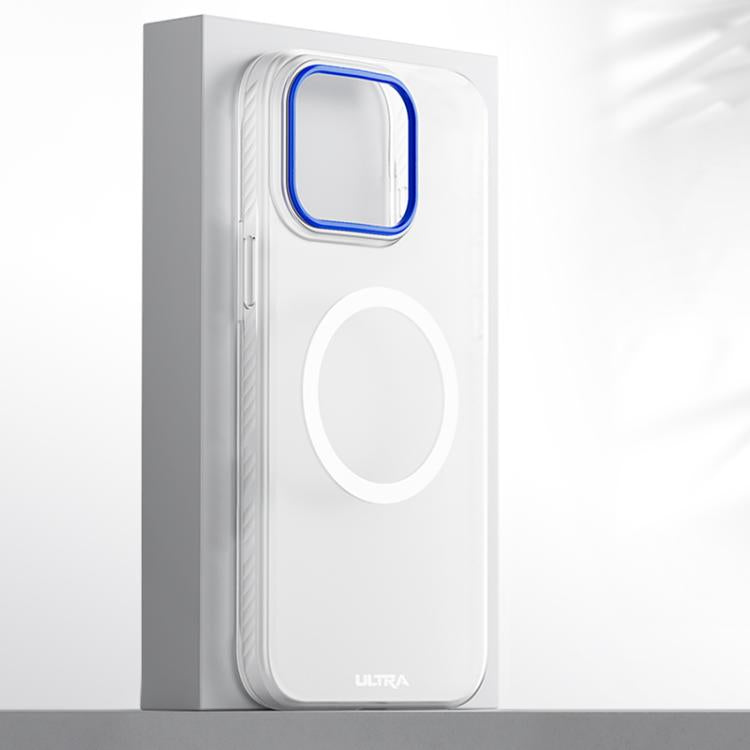 Custodia magnetica per telefono in PC della serie Blues con effetto pelle., For iPhone 15 Pro Max, For iPhone 15 Pro, For iPhone 15