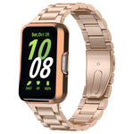 Cinturino per orologio Tri-Beads in acciaio inossidabile con custodia in TPU e set per la rimozione delle maglie del cinturino, For Samsung Galaxy Fit3