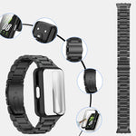 Cinturino per orologio Tri-Beads in acciaio inossidabile con custodia in TPU e set per la rimozione delle maglie del cinturino, For Samsung Galaxy Fit3