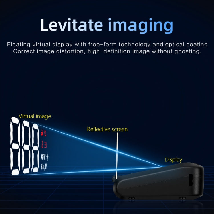 C100 Car HUD Head-up Display OBD2 Eliminazione codice di errore Allarme di velocità eccessiva/guasto, C100