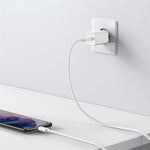 Caricabatterie rapido Baseus Super Si Type-C da 25 W con cavo da Type-C a Type-C da 1 m e spina europea.