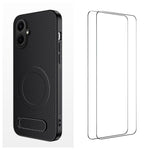 WANLONFENG Custodia per telefono magnetica con supporto integrato e texture in fibra di carbonio, con 2 pellicole protettive per lo schermo incluse., For Samsung Galaxy A56 5G, For Samsung Galaxy A26 5G, For Samsung Galaxy A36 5G                       ...