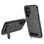 Custodia per telefono magnetica con supporto WANLONFENG e texture in fibra di carbonio., For Samsung Galaxy S25+ 5G, For Samsung Galaxy S25 Ultra 5G, For Samsung Galaxy S24 Ultra 5G, For Samsung Galaxy S24+ 5G, For Samsung Galaxy S24 5G                ...