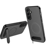 Custodia per telefono magnetica con supporto WANLONFENG e texture in fibra di carbonio., For Samsung Galaxy S25+ 5G, For Samsung Galaxy S25 Ultra 5G, For Samsung Galaxy S24 Ultra 5G, For Samsung Galaxy S24+ 5G, For Samsung Galaxy S24 5G                ...