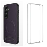 WANLONFENG Custodia per telefono magnetica con supporto integrato e texture in fibra di carbonio, con 2 pellicole protettive per lo schermo incluse., For Samsung Galaxy S26+ 5G, For Samsung Galaxy S26 Ultra 5G, For Samsung Galaxy S26 5G                ...