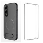 WANLONFENG Custodia per telefono magnetica con supporto integrato e texture in fibra di carbonio, con 2 pellicole protettive per lo schermo incluse., For Samsung Galaxy S26+ 5G, For Samsung Galaxy S26 Ultra 5G, For Samsung Galaxy S26 5G                ...