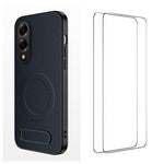 WANLONFENG Custodia per telefono magnetica con supporto integrato e texture in fibra di carbonio, con 2 pellicole protettive per lo schermo incluse., For Samsung Galaxy S26+ 5G, For Samsung Galaxy S26 Ultra 5G, For Samsung Galaxy S26 5G                ...
