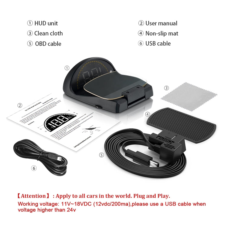 C700S OBD2 + Modalità GPS Allarme guasto display HUD per auto, C700S