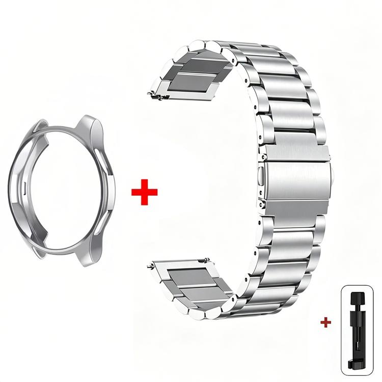 Cinturino per orologio Tri-Beads in acciaio inossidabile con custodia semi-chiusa in TPU e set per la rimozione delle maglie del cinturino, For Samsung Galaxy Watch6 Classic 47mm, For Samsung Galaxy Watch6 Classic 43mm, For Samsung Galaxy Watch5 Pro 45mm