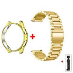 Cinturino per orologio Tri-Beads in acciaio inossidabile con custodia semi-chiusa in TPU e set per la rimozione delle maglie del cinturino, For Samsung Galaxy Watch6 Classic 47mm, For Samsung Galaxy Watch6 Classic 43mm, For Samsung Galaxy Watch5 Pro 45mm