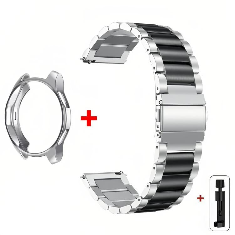 Cinturino per orologio Tri-Beads in acciaio inossidabile con custodia semi-chiusa in TPU e set per la rimozione delle maglie del cinturino, For Samsung Galaxy Watch6 Classic 47mm, For Samsung Galaxy Watch6 Classic 43mm, For Samsung Galaxy Watch5 Pro 45mm