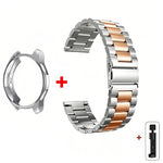 Cinturino per orologio Tri-Beads in acciaio inossidabile con custodia semi-chiusa in TPU e set per la rimozione delle maglie del cinturino, For Samsung Galaxy Watch6 Classic 47mm, For Samsung Galaxy Watch6 Classic 43mm, For Samsung Galaxy Watch5 Pro 45mm