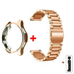 Cinturino per orologio Tri-Beads in acciaio inossidabile con custodia semi-chiusa in TPU e set per la rimozione delle maglie del cinturino, For Samsung Galaxy Watch4  Classic 46mm, For Samsung Galaxy Watch4 Classic 42mm