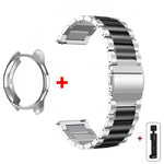 Cinturino per orologio Tri-Beads in acciaio inossidabile con custodia semi-chiusa in TPU e set per la rimozione delle maglie del cinturino, For Samsung Galaxy Watch4  Classic 46mm, For Samsung Galaxy Watch4 Classic 42mm