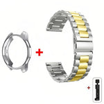 Cinturino per orologio Tri-Beads in acciaio inossidabile con custodia semi-chiusa in TPU e set per la rimozione delle maglie del cinturino, For Samsung Galaxy Watch4  Classic 46mm, For Samsung Galaxy Watch4 Classic 42mm