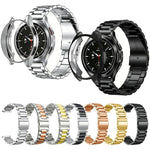 Cinturino per orologio Tri-Beads in acciaio inossidabile con custodia semi-chiusa in TPU e set per la rimozione delle maglie del cinturino, For Samsung Galaxy Watch6 Classic 47mm, For Samsung Galaxy Watch6 Classic 43mm, For Samsung Galaxy Watch5 Pro 45mm